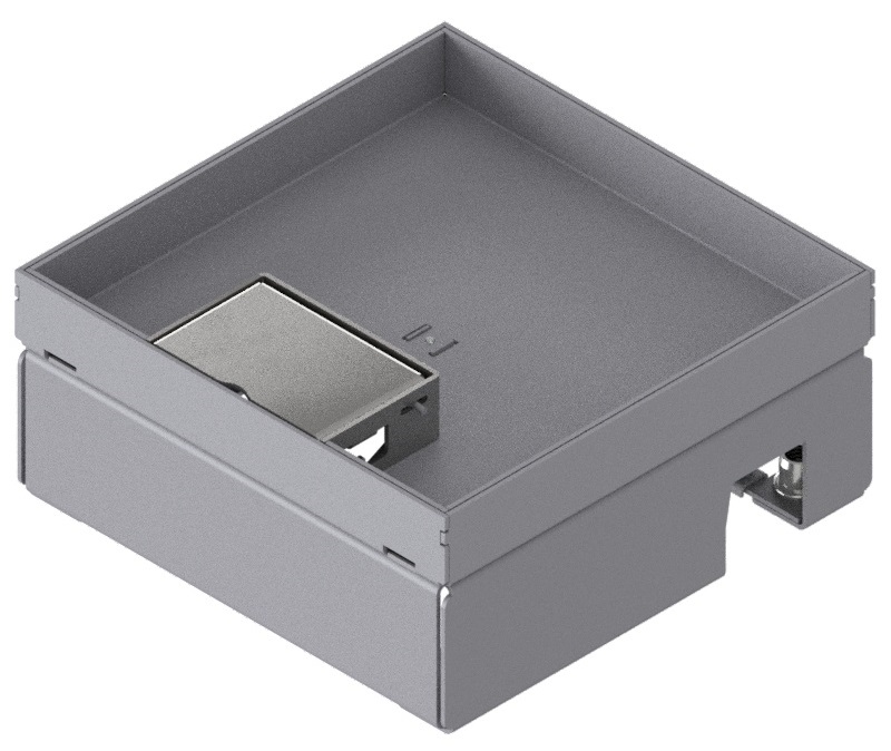Produktbild UBD 167 201  -  Unterflur-Bodendose UBD 160 small inkl. Deckel mit Kante, geschlossen, 20mm Vertiefung und 1 Schnurauslass